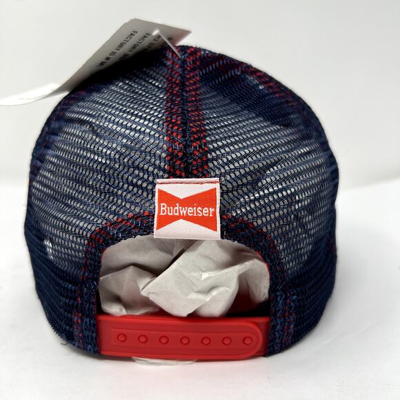 Budweiser Hat Men Blue Grey Cotton Snapback Baseball NWT Outdoor Trucker Cap - Picture 4 of 8